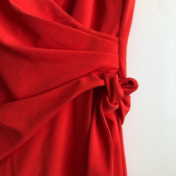 LAUREN RALPH LAUREN Faux Wrap Red Cherry Dress Women’s Size 8 NWT - Picture 4 of 12